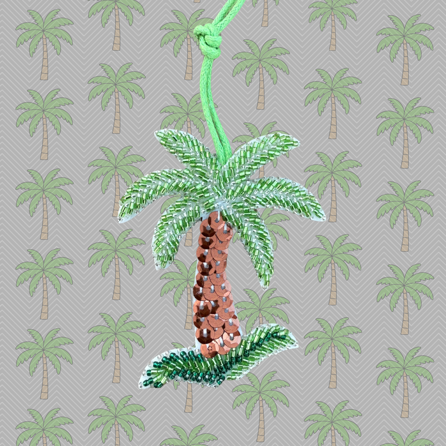 Palm Tree Beaded Charm